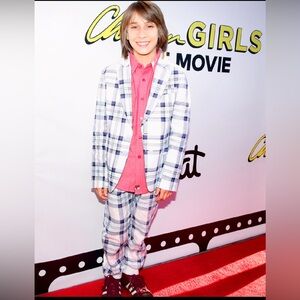 LA MINIATURA Boys 2 pc Plaid Linen Suit - Blazer & Pants Boys Sz 12 - worn once!